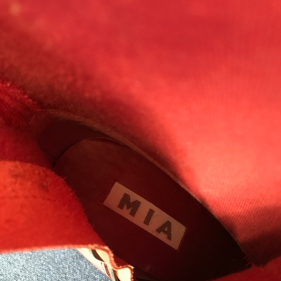 Mia Deacon Red Leather Mid Calf Boots US 8.5 M Women - Picture 9 of 11